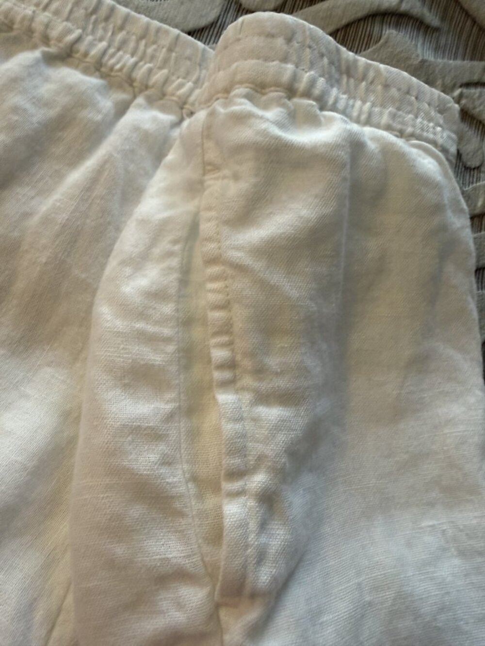 J Jill White 100% Linen Pull On Shorts Size Large Pockets Classic Preppy Comfy - Picture 4 of 8